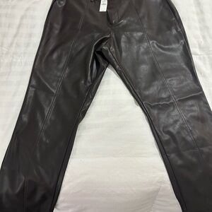 GAP Women's Faux Leather Pants in Dark Brown